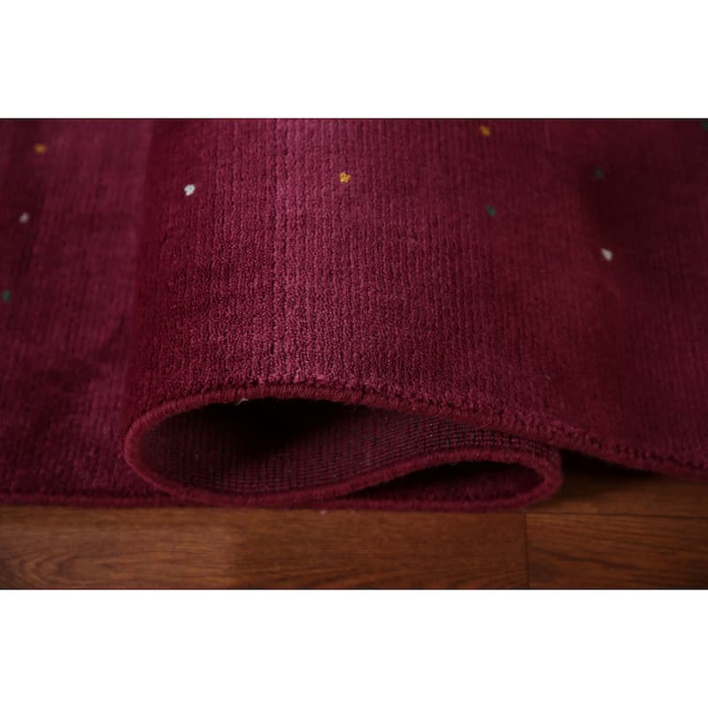 Gabbeh Indian Area Rug Handmade Purple Wool Carpet - 8'2" x 9'8"