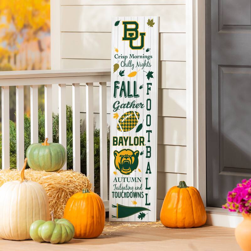47" Double Sided Seasonal Porch Leaner, Baylor University - 47" x 11.25" - Fall