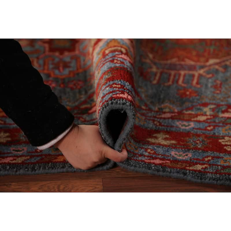 Geometric Khotan Oriental Rug Handmade Wool Carpet - 4'1"x 6'1"