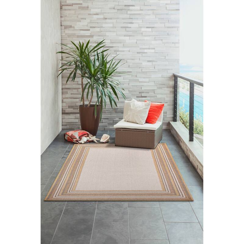 Liora Manne Carmel Multi Border Indoor/ Outdoor Area Rug