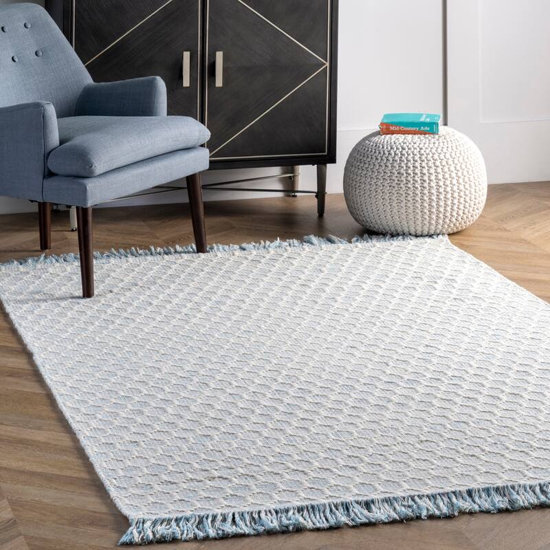 Nuloom Wylie Honeycomb Wool Fringe Rug