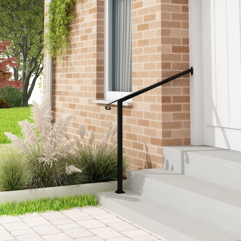 Iron Handrail Elegant Outdoor Rail for Stairs, Porches, and Walkways
