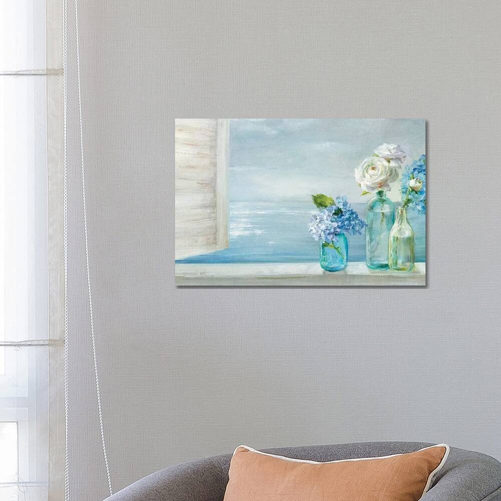 iCanvas "A Beautiful Day At the Beach - 3 Glass Bottles" by Danhui Nai Canvas Print