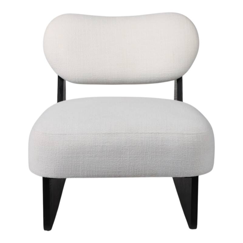 Wood and Non-Woven Fabric Curved Backrest Accent Chair - 29" White - 26.5" x 30.5" x 29"
