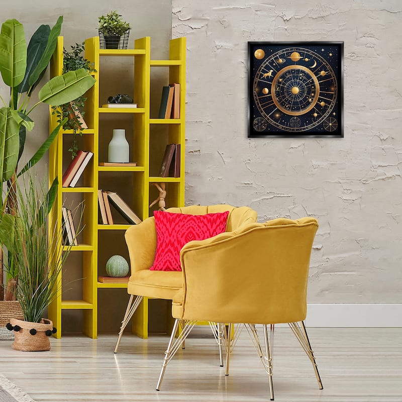 Stupell Astrology Zodiac Birth Chart Framed Floater Canvas Wall Art Design By Tabz Jones