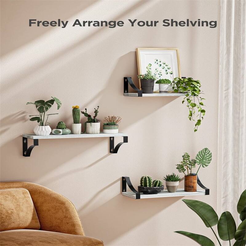 Wall Shelves Set of 3 - 16.4"D x 5.9"W x 0.7"H