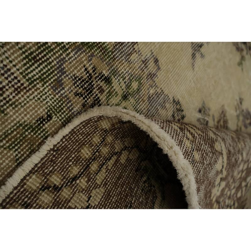 Hand Knotted Oriental 100% Wool Carpet Transitional Floral Beige & Ivories Anatolian Area Rug - 8' 3'' X 4' 11''