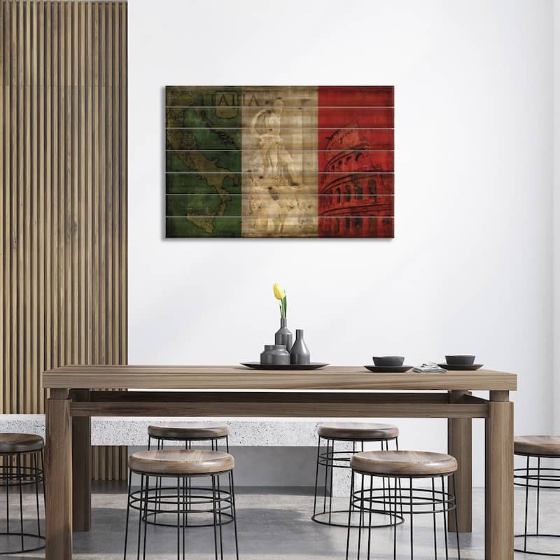 Brava Italia Print On Wood by Luke Wilson - Multi-Color