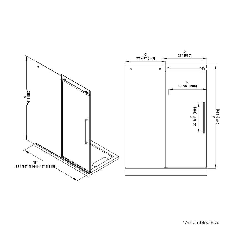 Selby Frameless Sliding Clear Alcove Shower Door