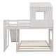 preview thumbnail 8 of 25, Twin Over Full Treehouse Style Bunk Bed with Ladder, Slide, and Guardrail for Kids