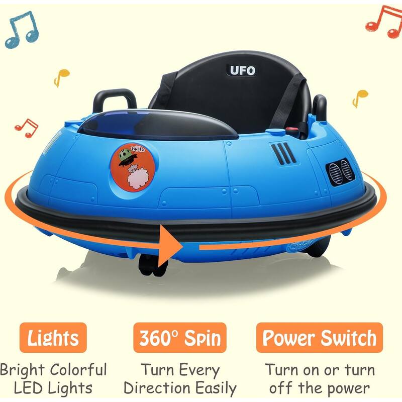 12V Ride-On Bumper Car for Kids with Remote Control, 360° Spin – Battery Powered Toy