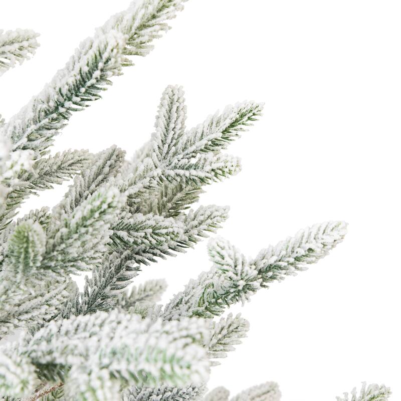 Flocked Artificial Christmas Tree in Birch Pot - 36" - Unlit - 3 Foot