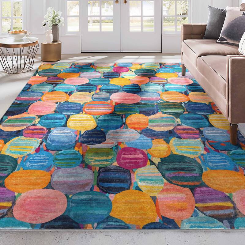 Well Woven Apollo Abstract Nuances Pebble Watercolor Multi Area Rug