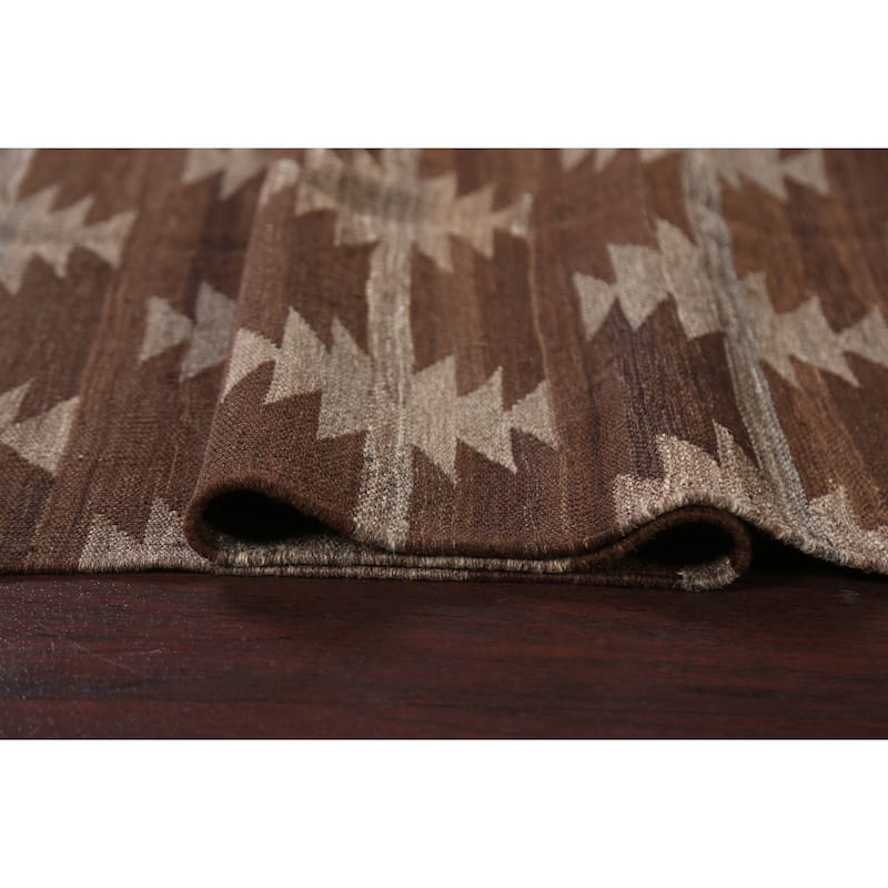 Natural Dye Kilim Oriental Geometric Tribal Wool Area Rug Flat-woven - 4'9" x 6'9"