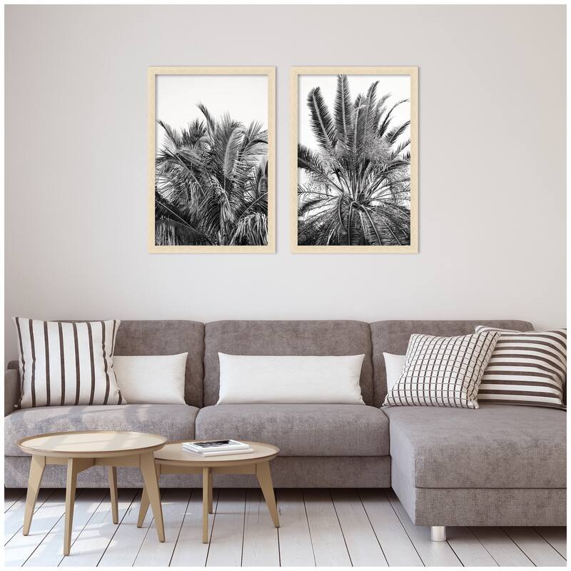 Kate and Laurel Palm No. 13 & 15 2 Piece Framed Wall Art Print Set by Alicia Bock