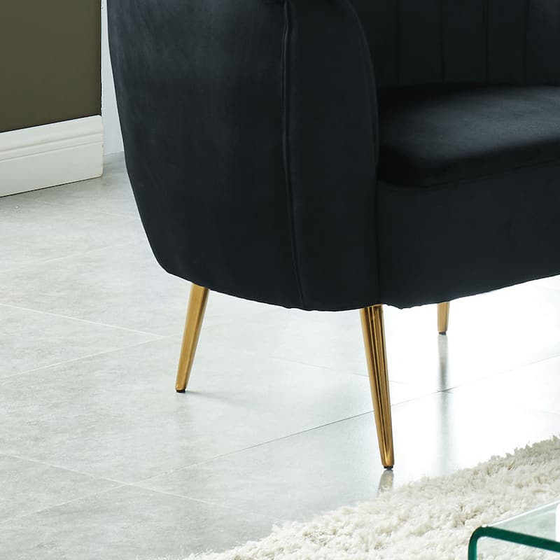 Albany Mid-Century Modern Flannelette Upholstered Accent Chair by Silver Orchid