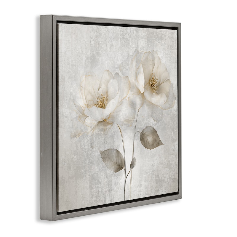 Stupell Blooming Roses Bunch Framed Floater Canvas Wall Art Design By Irene Weisz