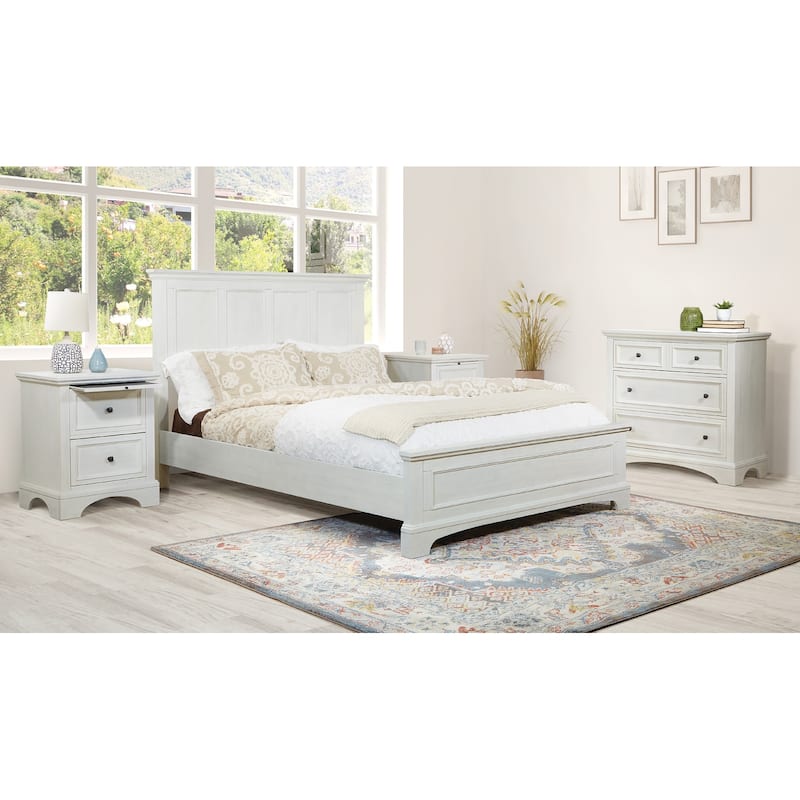 Farmhouse Basics Queen Bedroom Set 4 pc - White Queen 3 drawer set