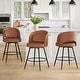 preview thumbnail 38 of 61, Swivel Bar Stools Set Of 2/3/4, Metal Bar Stools, Modern Upholstered Bar Stools For Kitchen Island - 20.3"W X 20.3"D X 39"H Brown - Set of 3