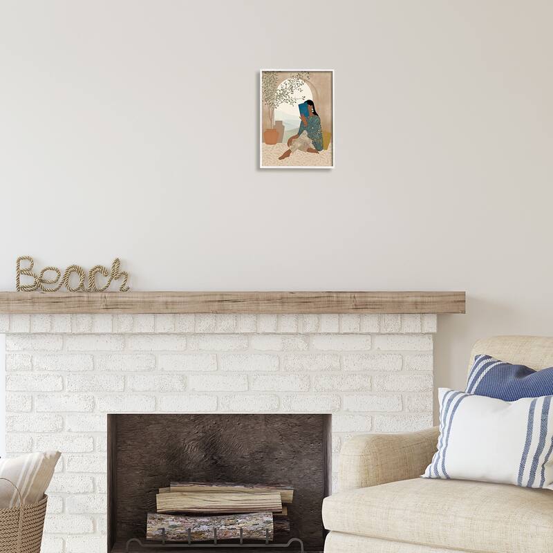Stupell Boho Woman Reading Framed Giclee Art Design by Victoria Barnes