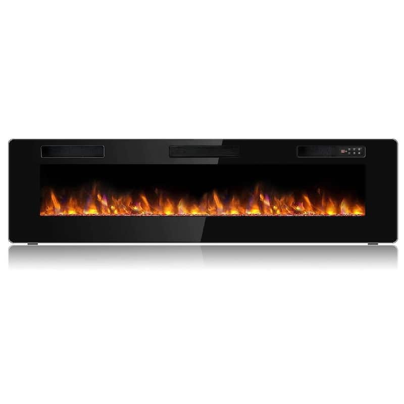 Bossin 30 to 72 inch Electric Fireplace Ultra-Thin and Silence Linear Recessed Wall Mounted Fireplace with Remote Control - 72 inch