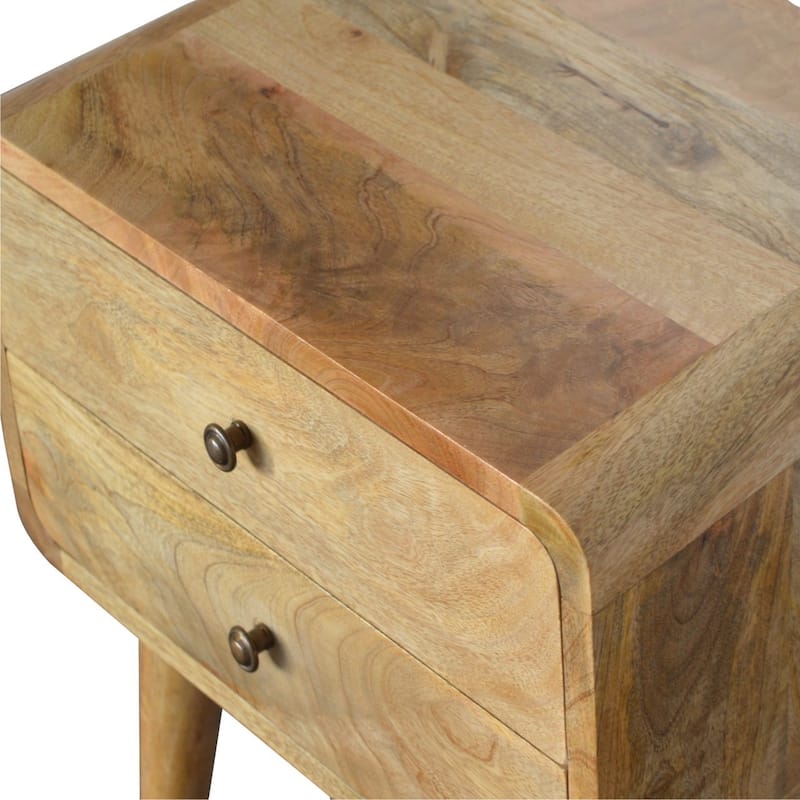 Artisan Furniture Solid Wood Curved Oak-ish Nightstand