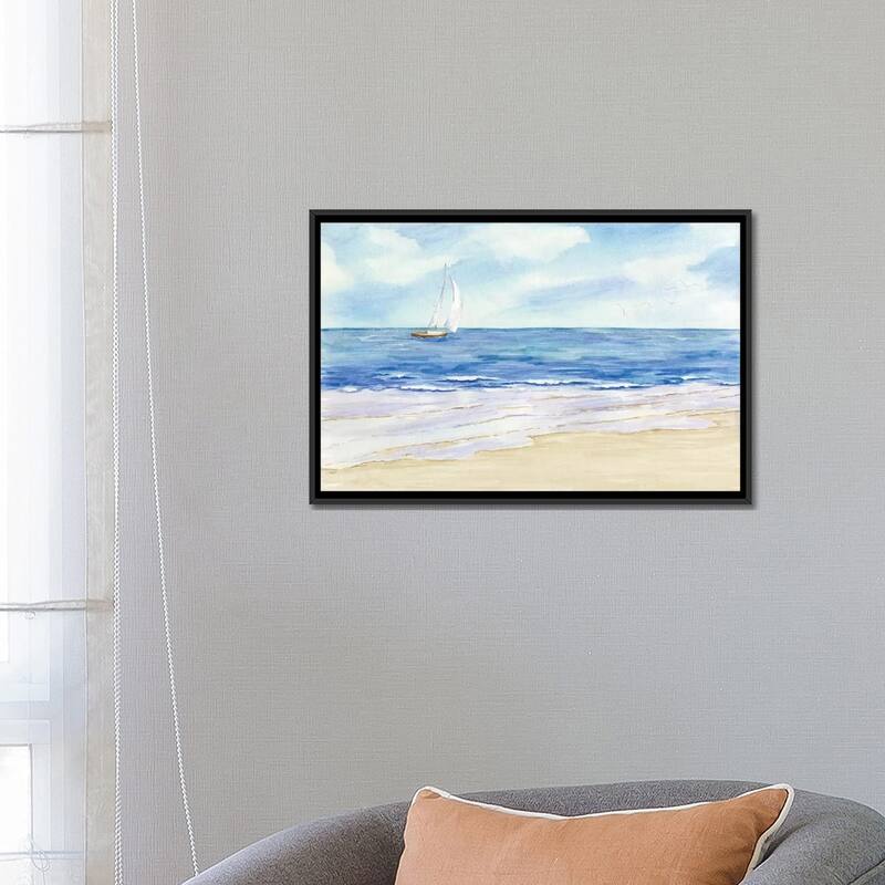 iCanvas "Sailboat & Seagulls I" by Tara Reed Framed