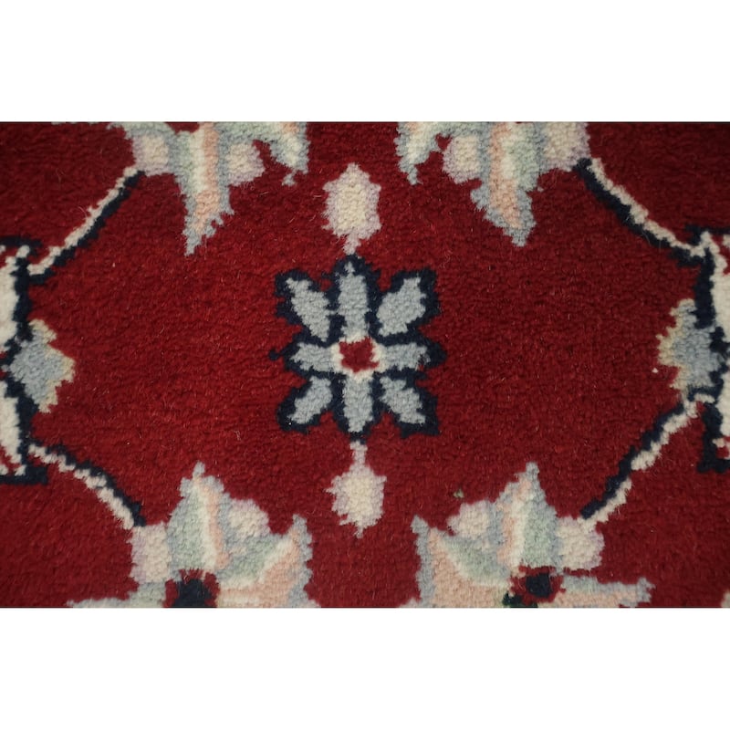 Hand Knotted Oriental 100% Wool Carpet Traditional All-Over Navy Blue & Blues Kashan Runner Rug - 10' 0'' X 2' 7''