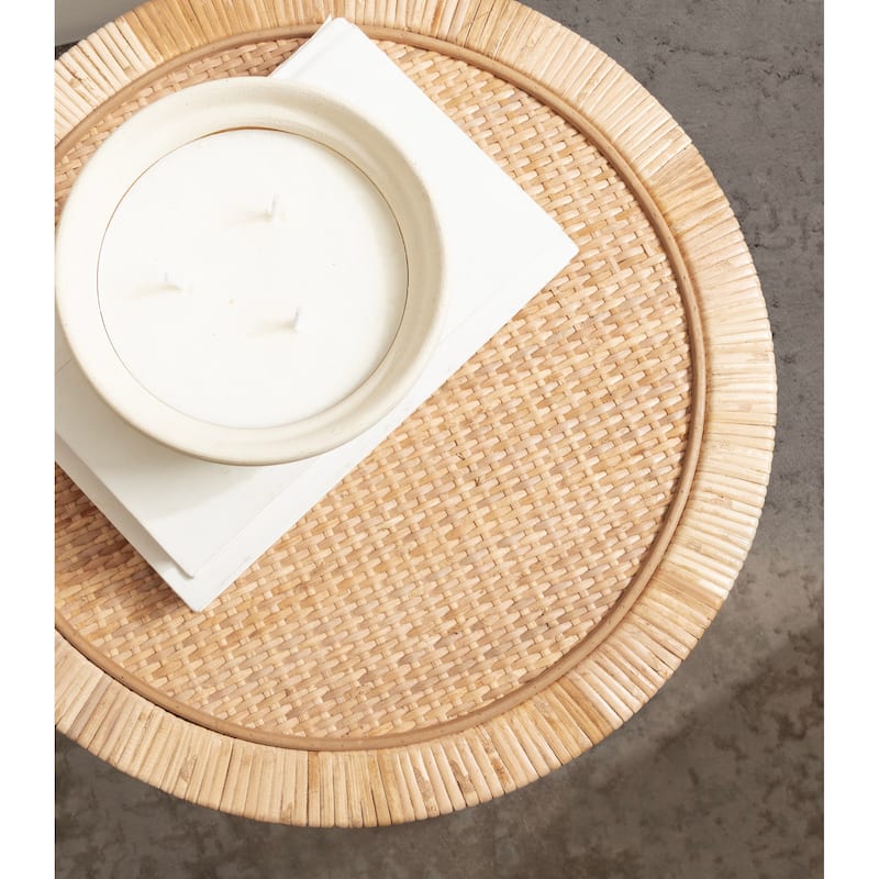 Kate and Laurel Rafina Rattan Side Table - 16x16x24