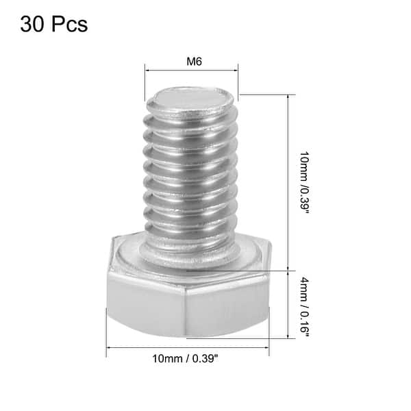 M6 /× 16mm 10pcs M6 304 Stainless Steel Hex Flange Screws Bolts Fasteners