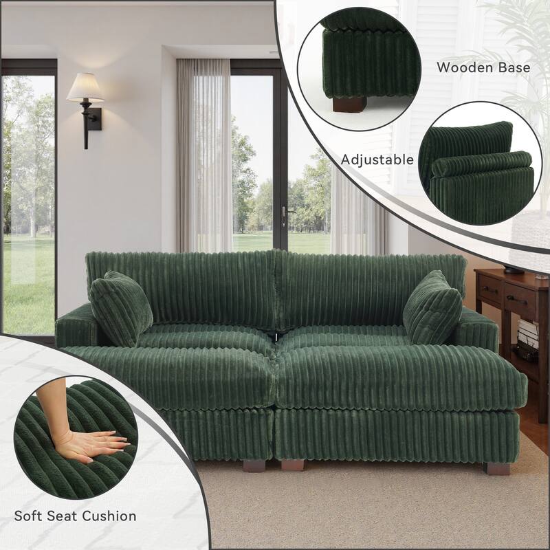 Plush Cloud Couch Modular Sectional Sofa with Ottoman