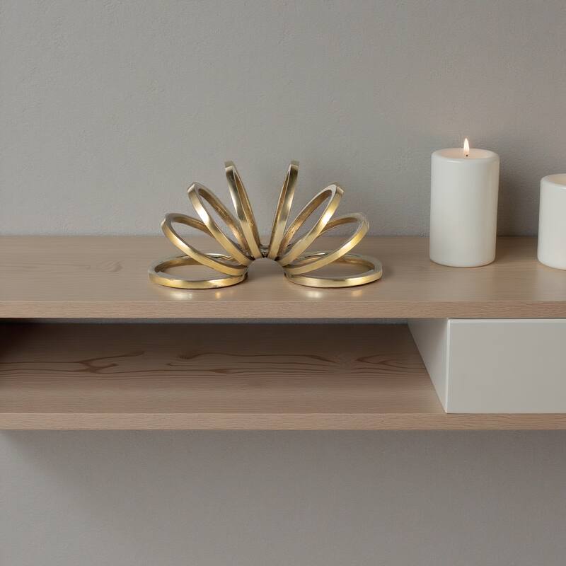 Sagebrook Home Modern Aluminum Metal Decorative Object - Geometric Sculptural Accent for Contemporary Home Decor