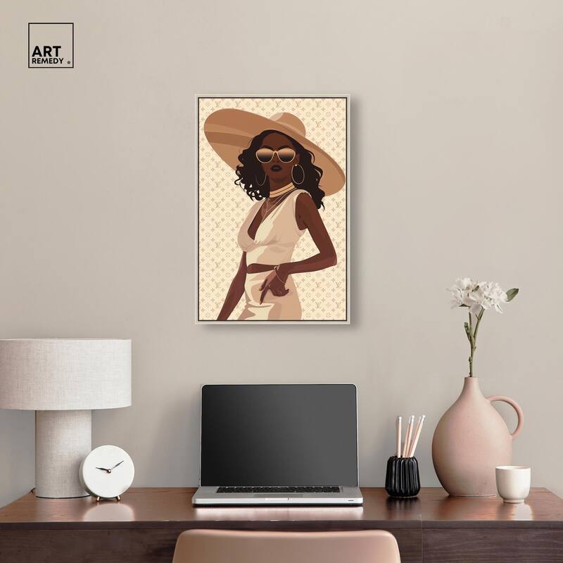 Stylish Gal in Tans Canvas by Art Remedy