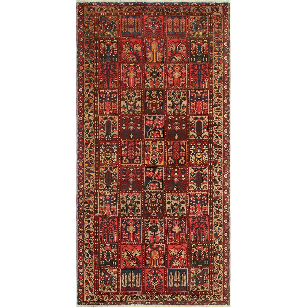 Noori Rug Fine Vintage Distressed Geoffrey Burgundy/Beige Runner - 5'4" x 10'8"