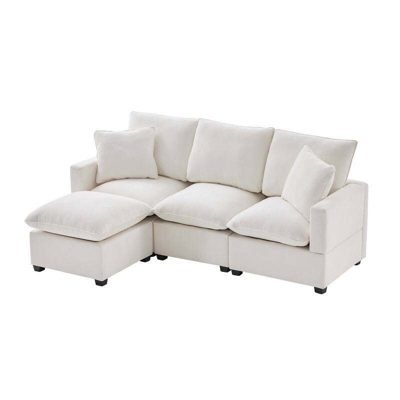 Modern Chenille Multi-Seat Sectional Sofa