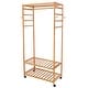 preview thumbnail 5 of 16, Bamboo Rolling Clothes Rack with Storage Shelves and Hanging Rod - W 30.9" x D 15.75" x H 66.34"