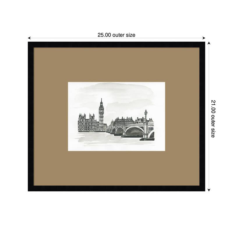 Kate and Laurel Postcard London by Teju Reval Framed Wall Art Print Matted