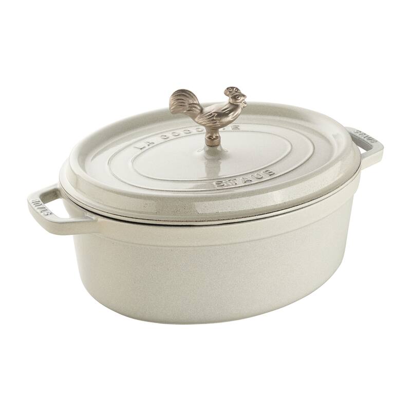 STAUB Cast Iron 5.75-qt Coq au Vin Cocotte - White Truffle