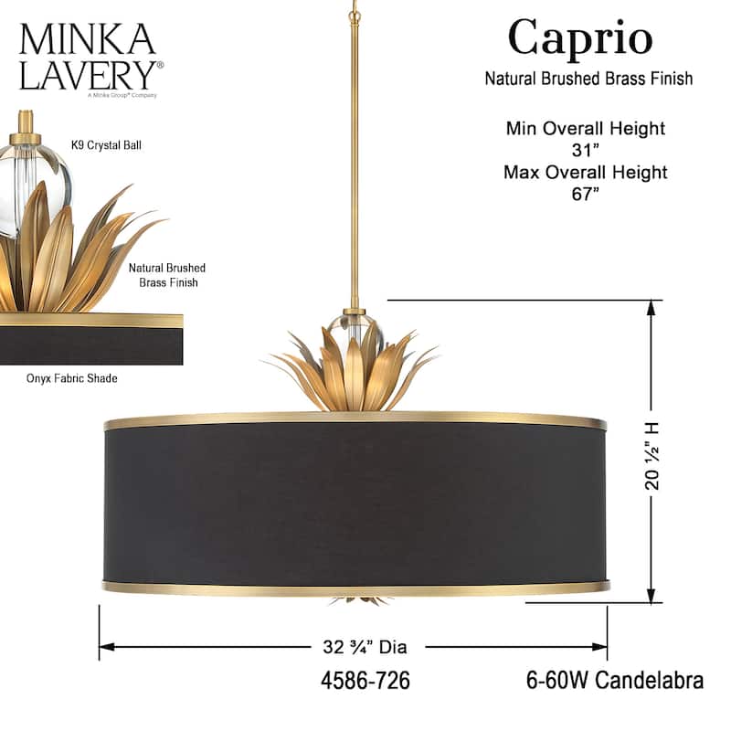 Minka Lavery 4586 Caprio 6 Light 33" Wide Multi Light Pendant with