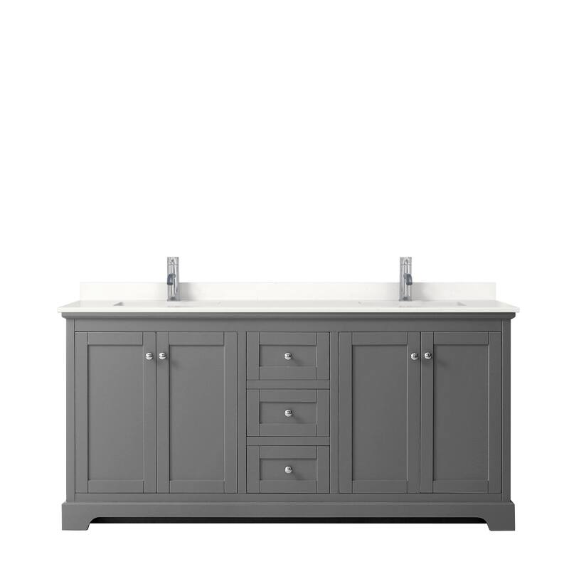 Avery 72-inch Double Vanity, Quartz Top