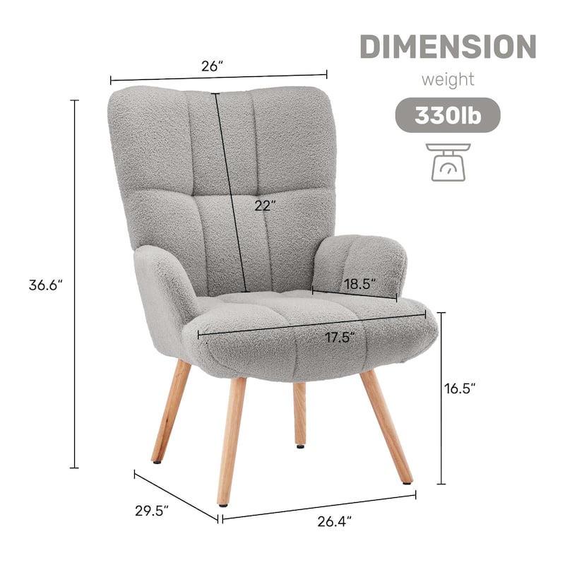 FERPIT Rocking Accent Chair Teddy Upholstered Glider Nursery Accent Chair Padded Seat with High Backrest for Living Room
