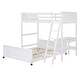 preview thumbnail 23 of 34, Pine Wood Bunk Bed with Desk and Drawers, Movable Lower Bed, Full-Length Guardrail