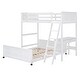 preview thumbnail 5 of 10, Twin Over Full Bunk Bed with Desk , Solid Pine Wood Frame, Space-Saving Design with Built-In Study Area
