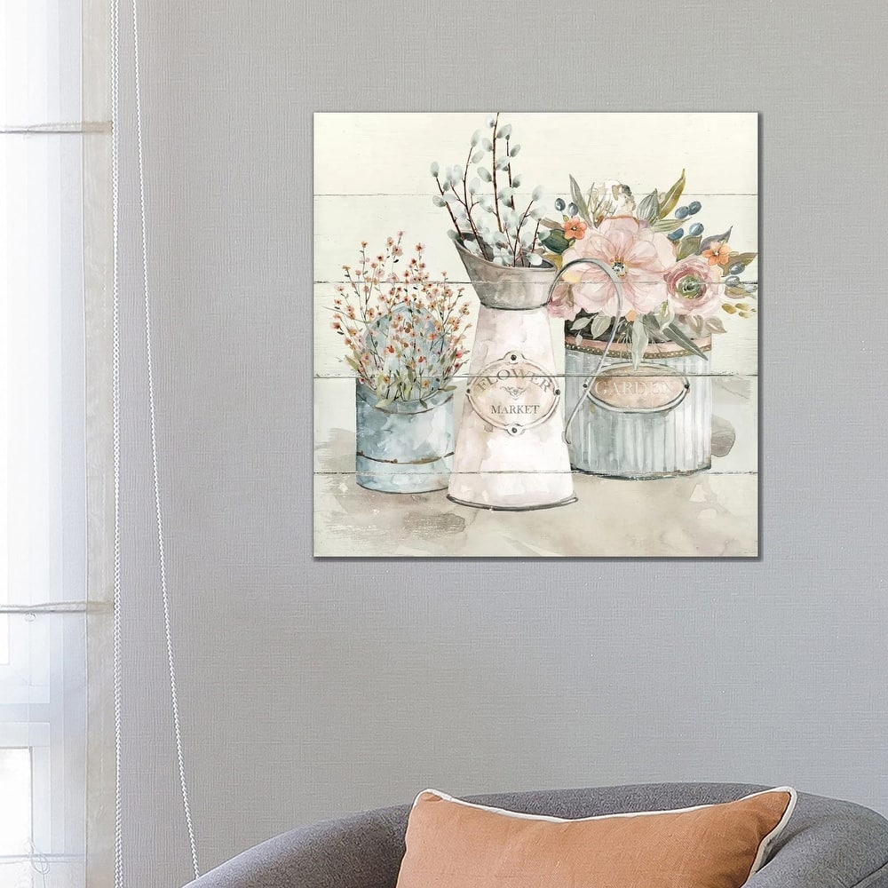iCanvas "Shiplap Flower Market" by Carol Robinson Canvas Print
