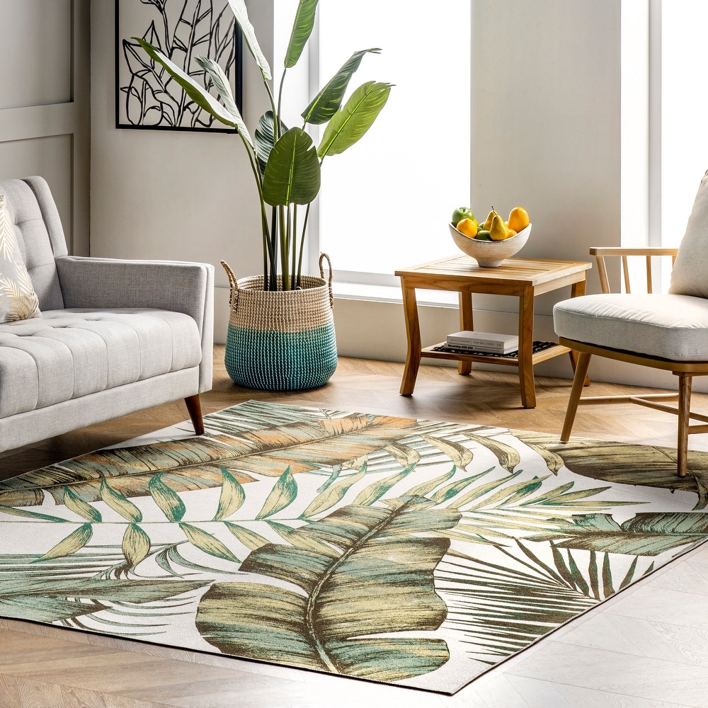 ALAZA Watercolor Flower Leaf Floral Blossom Area Rug Rugs Non-Slip Floor Mat Doormats Living Dining Room Bedroom Dorm 60 x 39 inches inches Home Decor