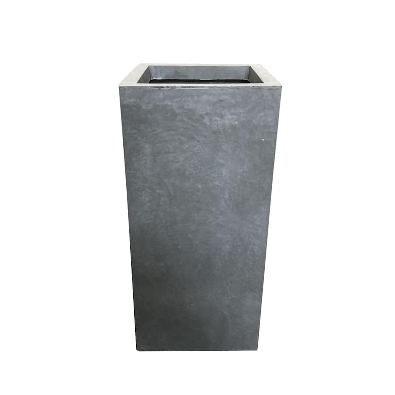 Durx-litecrete Lightweight Concrete Cement Color Tall Planter-Large - 13.8'x13.8'x27.8'