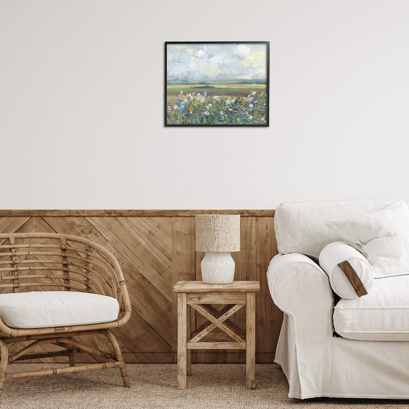 Stupell County Meadow Clouds Overhead Framed Giclee Art Design By Sally Swatland