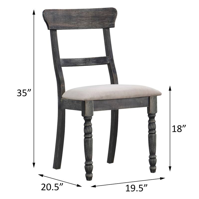 Light Brown and Weathered Grey Side Chairs (Set of 2) - Grey