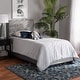 preview thumbnail 9 of 18, Tamira Contemporary Glam Velvet Fabric Twin Size Panel Bed