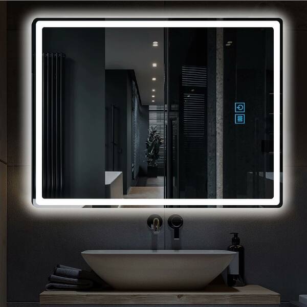Frameless Led Backlit Bathroom Mirror Defogger Dimmable Function 32x24 Overstock 31887798